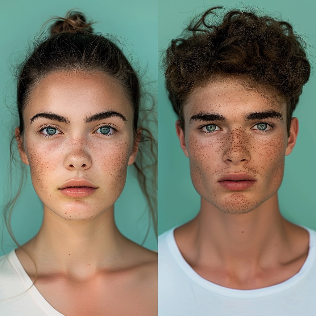 acne scars removal male and female models